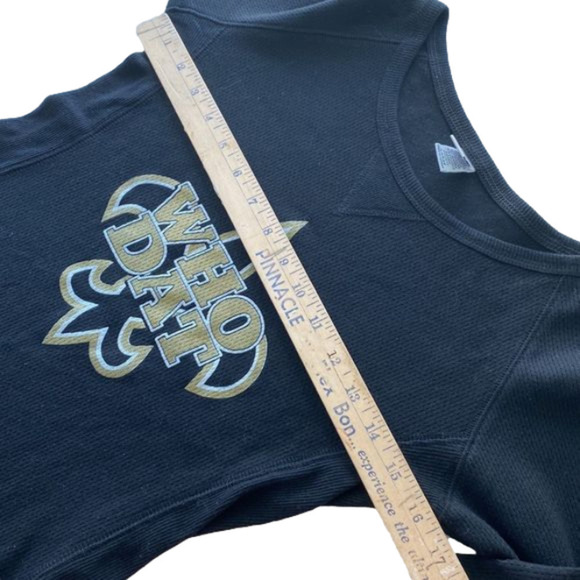 Toppy PULLOVER BLACK “WHO DAT” GOLD GRAPHIC SIZE L - Picture 6 of 8